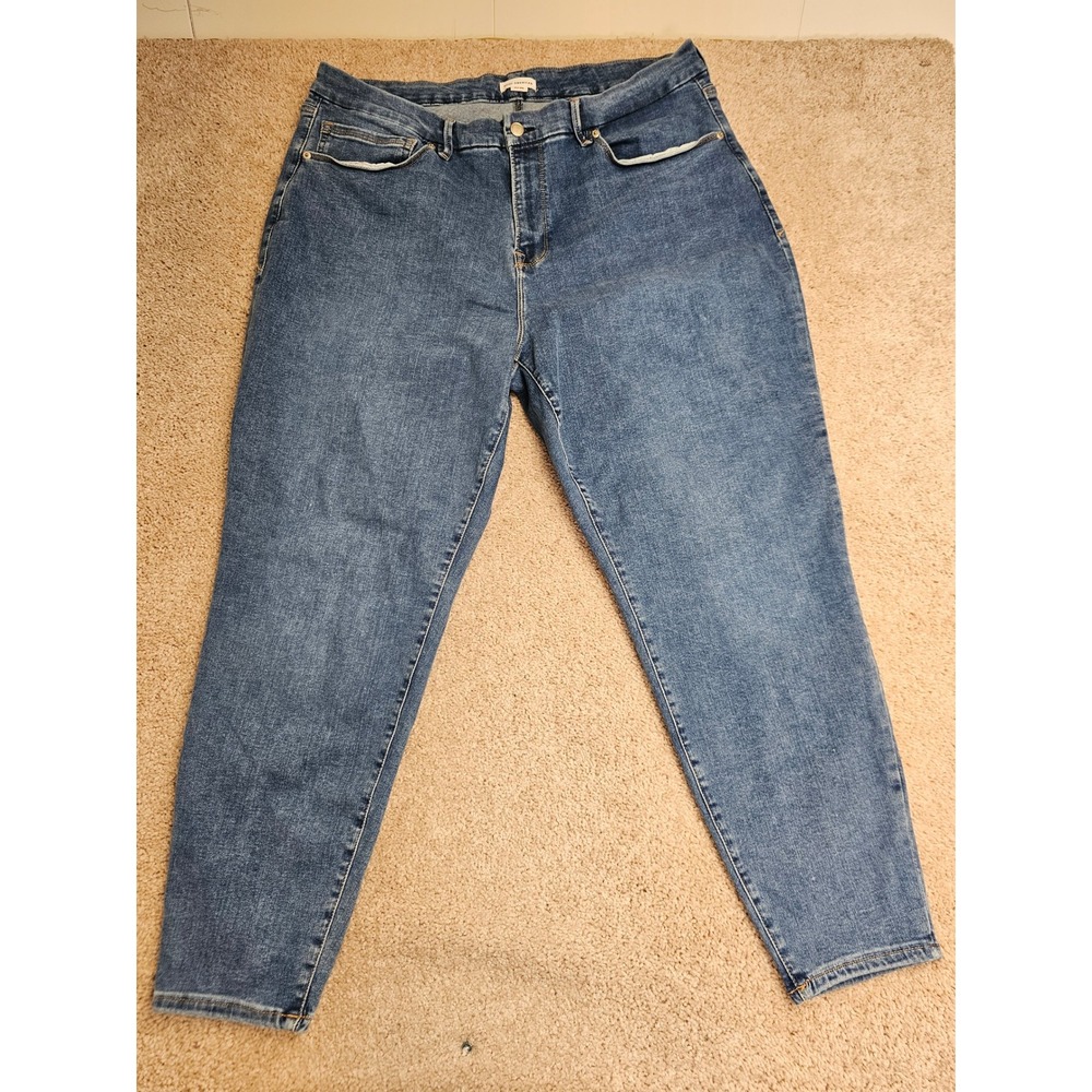 Good American Always Fits Skinny Jeans Medium Blue Wash Size 20-26 GUSKAF478T